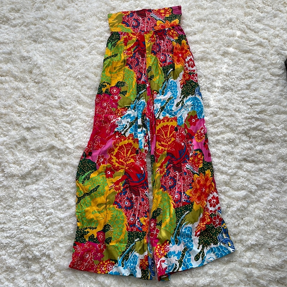 Trashy Diva funky floral super high-waisted wide leg pants